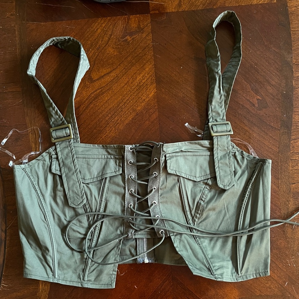 Fashion Nova Green Corset Top